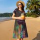 thumbnail image 4 of Disketp Rainbow Scales Fantasy Dragon para Vestido de Manga Corta para Mujeres, Vestidos de Verano para Mujeres, Casual y Holgado para la Playa, 4 of 6