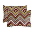 thumbnail image 3 of Fall Home Decor Lumbar Pillow Cover Burgundy, 12"x26" (30x65 cm) Velvet Cut Velvet, Chevron Cushion Cover, Chevron Modern Style - Autumn Peaks, 3 of 10