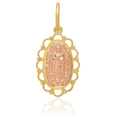 thumbnail image 3 of 14K Solid Two Tone Gold Our Lady of Guadalupe Virgin Mary Necklace Virgencita Maria Rosa Pendant Catholic Christian Holy Mother Medallion Charm, 3 of 8