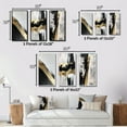 thumbnail image 4 of Designart "Geometric Essence Minimalist Abstract Painting in Gold I" Abstract Painting Framed Wall Art Set Of 3 - Gold Modern Frame Canvas Set For Living Room Decor, 4 of 6
