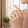 thumbnail image 3 of Mauli Jewels 1.5 Carat Round Moissanite Engagement Ring for Women in 14K Rose Yellow Gold, 4-Prong Solitaire Diamond Look Bridal Wedding Ring, 3 of 9