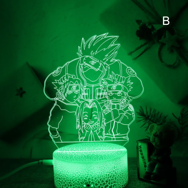 Naruto 3D illusion LED Lamp Touch Switch Table Desk Night Light Kids Gift 