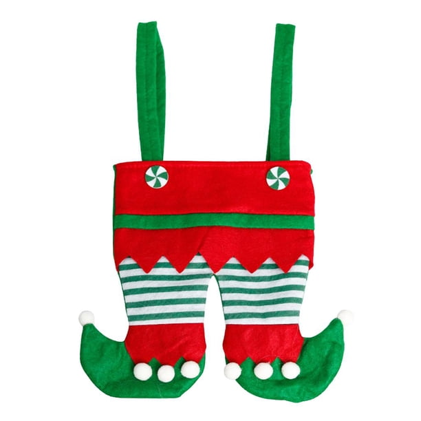 Bonitas decoraciones navideñas, bolsas de regalo, bolsas de dulces, estilo pantalones de Papá Noel, un delicioso regalo. rojo