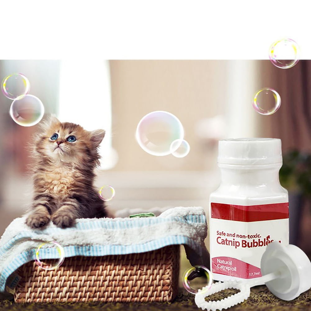 Cheers 17.7ml Natural Liquid Catnip Bubbles Oil Blower Cat Kitten Interactive Toys Walmart