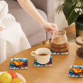 thumbnail image 7 of Xecao Colorful Paint Print for MDF Cork Coaster 4 Pcs,Drink Coasters,Suit for House Warming Gifts New Home ,Coffee Table Decor-Square, 7 of 7