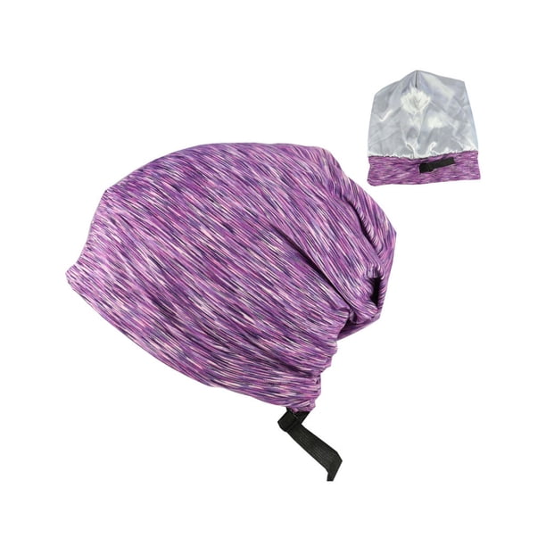 Qarigey Bonnet sombreros forro de satén Unisex ajustable Color sólido de moda multifunción accesorios para el cabello gorros de punto deportes al aire Sombreros Violeta Qarigey AP009533-07