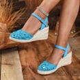 thumbnail image 5 of YLYL Women's Espadrilles Sandals Ankle Strap Buckle Closed Toe Platform Wedge Heel Summer Sandals, 5 of 9