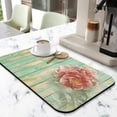 thumbnail image 2 of Vintage Wooden Plank Daisy Coffee Drainer Mat - Rustic Design, Coffee Drying Mat, 19.5x12in - Fast Drying for Kitchen, 2 of 7