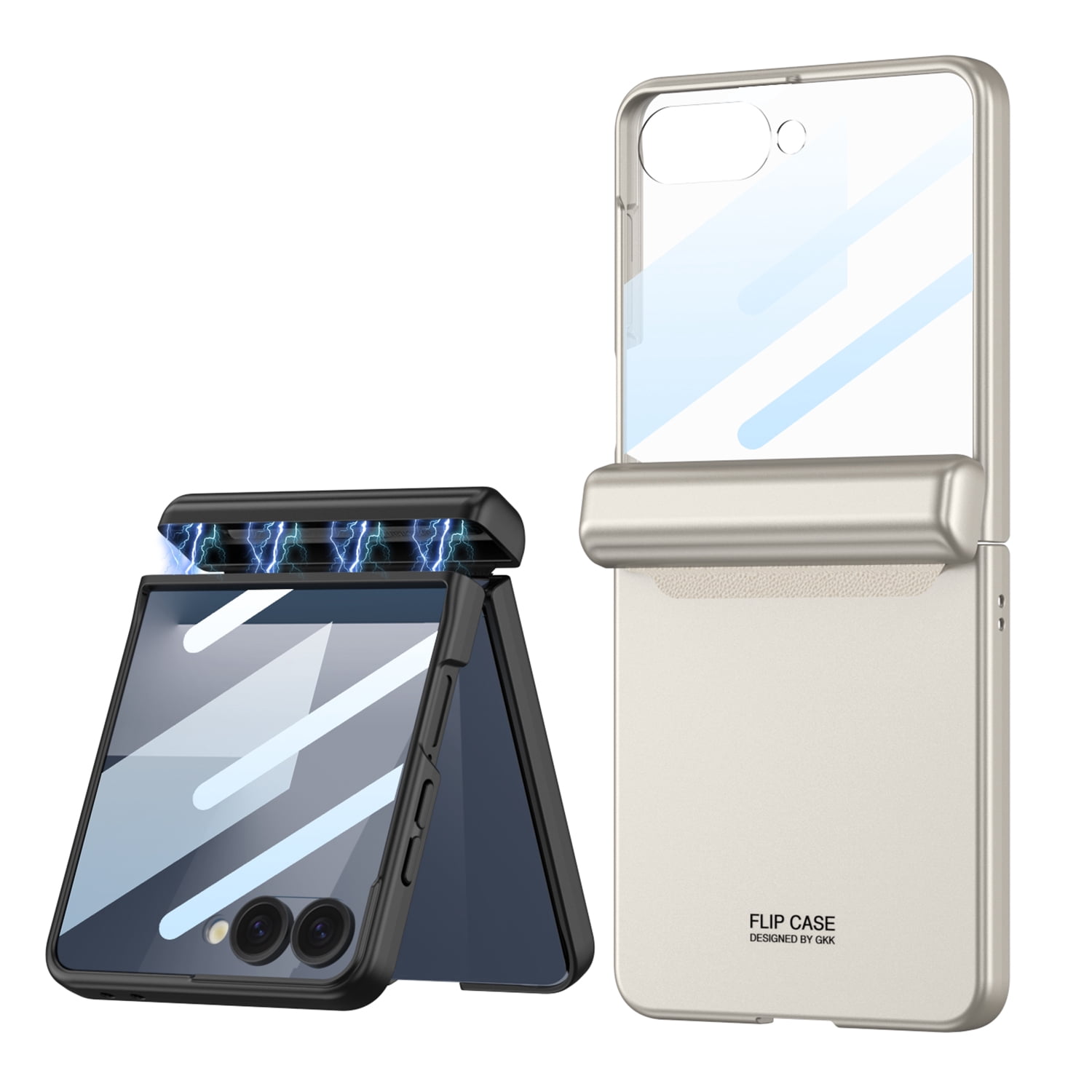 Decase Case for Samsung Galaxy Z Flip 7, Magnetic Hinge Phone Case with Built-in Screen Protector & Stylus,Darkgreen