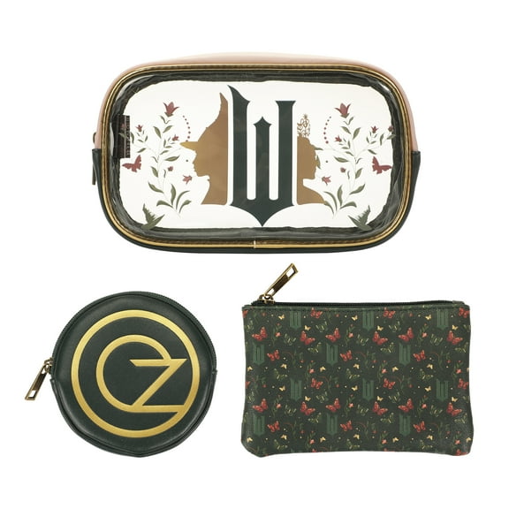 Universal Wicked: Part One 3-Piece Cosmetic Pouch Set with Emerald City Design