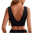 thumbnail image 4 of Bigersell Womens Seamless Bra for Yoga Running Sports Bras Padded Push up Bras No Underwire V-Neck Sleeveless Pullover Bras Bralettes Comfort Wireless T-shirt Bra Black L, 4 of 4