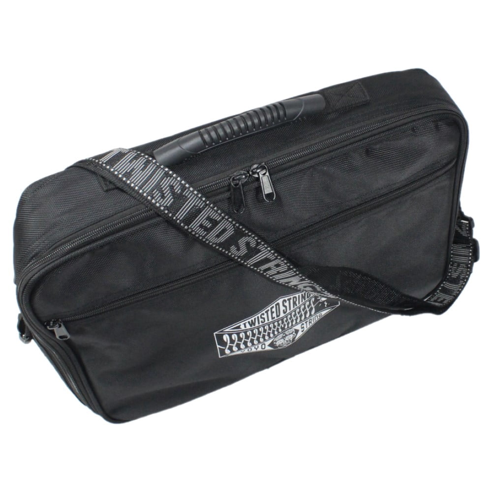 Twisted Stringz Deluxe Yo-Yo BIG Bag - YoYo Carry Case - Holds 24 Yo-Yos- Triple Stitch Shoulder Strap - Double Graphics (Black)