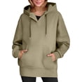 thumbnail image 4 of VISALY Hoodies Pullover Drawstring Sweatshirt Women's Fashion Clothes for Every Occasion Cotton Linen Cardigan Summer Chic Oversized Sweatshirt Waffle Sweater Fall Sweatshirt Light Green 3Xl, 4 of 9