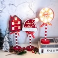 thumbnail image 4 of Christmas Street Sign Decorative Light with Bowknot Wooden Christmas Festival Display Window Desktop Atmosphere LED Light, 4 of 6