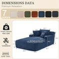 thumbnail image 2 of 80 Inch Chaise Lounge Chair Indoor, Oversized Corduroy Upholstered Boneless Sofa Bed, Deep Seat Sleeper Couch Reading Chairs, Cloud Sofas Couches for Living Room, No Assembly Required (Blue), 2 of 10