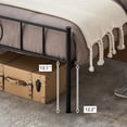 thumbnail image 4 of Negra king-sized marco de cama con almacenamiento metal marco de cama con vintage pattern cabecero y footboard mattress foundation fácil montaje, 4 of 7
