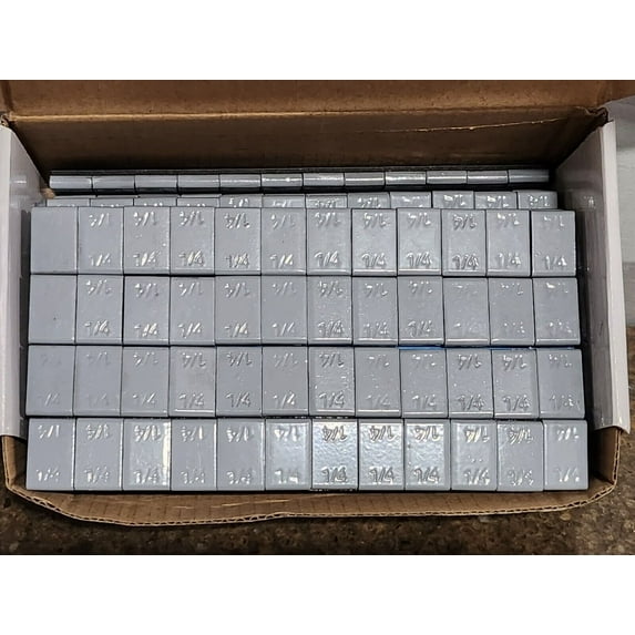FSF101C 1/4oz Grey Steel Adhesive Wheel Weights Blue Tape Backed 48 Strips = 576