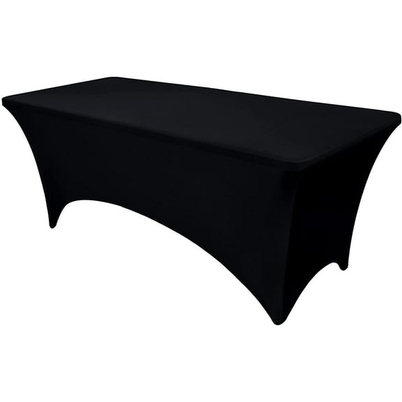 Dailiwei Spandex Table Cloth for Rectangle Tables Fitted Stretch Table Cover Black Tablecloth