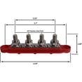 thumbnail image 4 of 3/8" 4 Post Power Distribution Block Bus Bar with Cover M10 - 250 Amp Rating – Marine Bus Bar, Automotive, and Solar Wiring – Battery Terminal Distribution Block (3/8", Red), 4 of 4