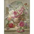 thumbnail image 2 of Pieter van Loo 12x14 Black Ornate Wood Framed Double Matted Museum Art Print Titled: Vase with Flowers (1745 - 1784), 2 of 5