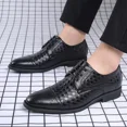 thumbnail image 2 of Men's Business Casual Dress Shoes Classic Wingtip Lace-Up Brogues Modern Formal Woven Leather Oxfords, 2 of 6