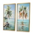 thumbnail image 3 of Designart "Minimalism Plam Tree silence II" Palms & Palm Trees Framed Wall Art Set Of 2 - Green Floral Frame Gallery Set For Office Decor, 3 of 6