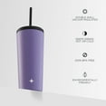thumbnail image 2 of JoyJolt Vacuum Insulated Tumbler with Flip Lid and Straw - 24 oz - Purple, 2 of 6