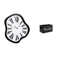 thumbnail image 1 of Reloj de pared,Reloj de pared interior nórdico con números romanos,Organizador de almacenamiento de escritorio,Soporte de madera para mando a distancia,Organizador remoto con 2 compartimentos, 1 of 8