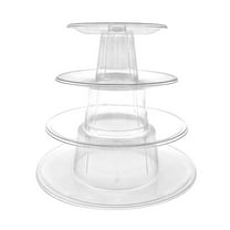 Yucurem 4/6 Tiers Macaron Display Stand Wedding Party Cake Dessert Tower Rack Kitchen Storage (4 Tiers)