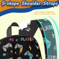 thumbnail image 5 of Game Controller Black Pattern 17" School Backpacks for Teens,Waterproof Oxford Fabric,S-Shape Padded Straps for School,Travel,Hiking,Camping, 5 of 6