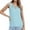 Sky Blue, variant on MIXUE Tank Top for Women Summer Solid Color Fashion Casual Court Lock Round Neck Sleeveless Camisole Vest Holiday Wear,Green,L