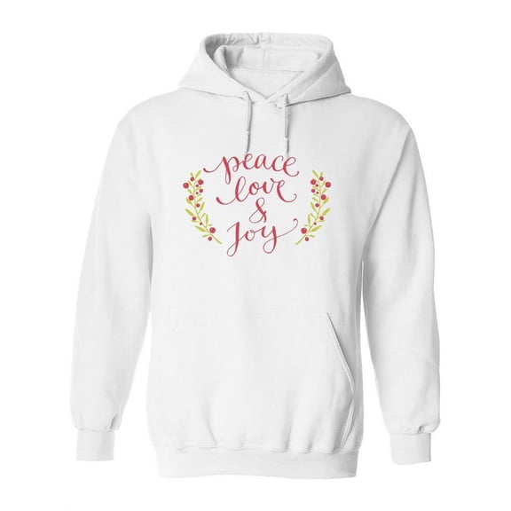 Peace, Love And Joy Slogan Hoodie Women -Image by Shutterstock, Female Small