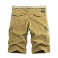 thumbnail image 4 of IROINNID Cargo Shorts for Men Summer Outdoors Patchwork Color Button Pocket Sport Shorts Pants,Khaki, 4 of 4