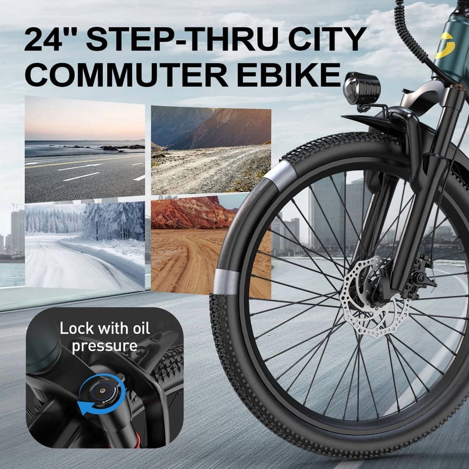 Aairsk 26''Electric Bike for Adults, 400W Motor Mountain Ebike, 36V 10AH, 40 Miles Long Range, UL2849