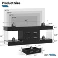 thumbnail image 5 of Bestier Black TV Stand for TVs up to 65", Modern High Gloss Entertainment Center for TVs with LED Light, TV Console Table with 2 Storage Drawers, 5 of 10
