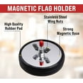 thumbnail image 2 of (16 Pack) Rubber Coated Heavy Duty Magnetic Flag Holder for Oversize Load Signs - Strong Magnetic Flag Holder w/ Foam Pad for Safety Flags Sign for Semi Trucks, Trailers, 2 of 9