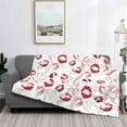 thumbnail image 2 of Uemuo Red Lips Printed Throw Blanket for Couch, Fluffy Fuzzy Blankets for Bed, Sofa, Cozy Flannel Faux Fur Blanket-, 2 of 6