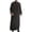Black, variant on Wyobmus Men's Muslim Robe Middle Stand Collar Robe Long Style Long Sleeve Pullover Long Shirt Fashion Casual Robe Black