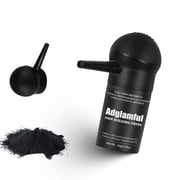ADGLAMFUL Hair Fibers for Thinning Hair, Black, 2-in-1 Kit, 15g Each – Natural Cotton Powder, Precision Tip, Long-Wear, Humidity Resistant