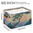 thumbnail image 4 of Yayeee Canvas Storage Basket with Handles for Shelves Fabric Bins Closet Organizer, Pine Tree Rainbow, 4 of 8