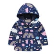 thumbnail image 2 of YUANxueke Girls Hoodie Windbreaker Printed Full Zip Jackets Casual Outdoor Fashion Windproof Jacket with Pockets,Multicolor,2-3 Years, 2 of 8