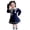 czb# Navy298, variant on Toddler Kids Girls Dresses Long Sleeve Sailor Collar Color Block Button Down A-Line Pleated Dresses School Uniform Casual Stylish Loose Fit Breathable Cozy Outfits,Navy,2-3 Years