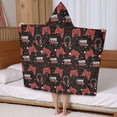 thumbnail image 5 of Red Controllers Games Icons Black Pattern Hooded Bath Towel，50"x30" for Ages 3 To 12 Kids, Quick Dry Lightweight Soft Microfiber Hood Beach Towel Cover Up for Kids, 5 of 7