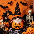 thumbnail image 6 of Halloween Gnome Plush Dressed in Pumpkin Outfit, Spooky Faceless Doll Ornament with Tall Witch Hat and Wand, Soft Fabric Swedish Tomte Elf Figurines for Table Tiered Tray Home Office Decor, A, 6 of 6