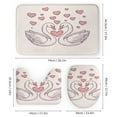 thumbnail image 3 of Shower Curtain Set 4 Piece include Shower Curtain and Rugs and Non Slip U Shaped Toilet Rugs Luxury Bathroom Decor Swan Love Valentines, 3 of 5