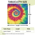 thumbnail image 2 of Colorful Rainbow Tie Dye Spiral Pattern Square Fitted Tablecloth with Elastic Edge,Square Table Cover,Washable Elastic Table Cover for Home Kitchen Party Decor 36"x36", 2 of 6