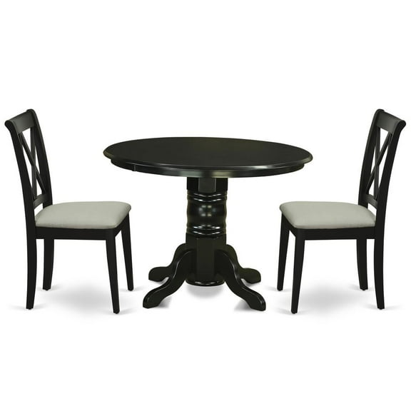 East West Furniture Dining Room Set Black, SHCL3-BLK-C