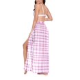 thumbnail image 3 of Women Sarong Wraps Checkered Grid-c5 Swimsuit Beach Pareo Bikini Coverups Skirt L, 3 of 7
