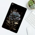 thumbnail image 3 of for Galaxy Tab A 10.1 2019 SM-T515/SM-T510 Floral Pattern Case, Luxury Ultra Slim Flexible Lightweight Anti-Fingerprint Drop Protective Heat Dissipation with Soft TPU Cover, Black Rose, 3 of 6