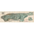 thumbnail image 2 of Anonymous 14x7 Gold Ornate Wood Framed with Double Matting Museum Art Print Titled - Map of Manhattan Island, 1865, 2 of 4
